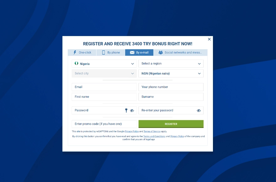 1XBet Registration Requirements