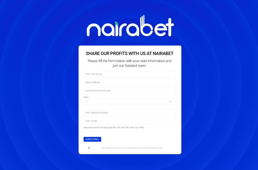 NairaBet Signing Up
