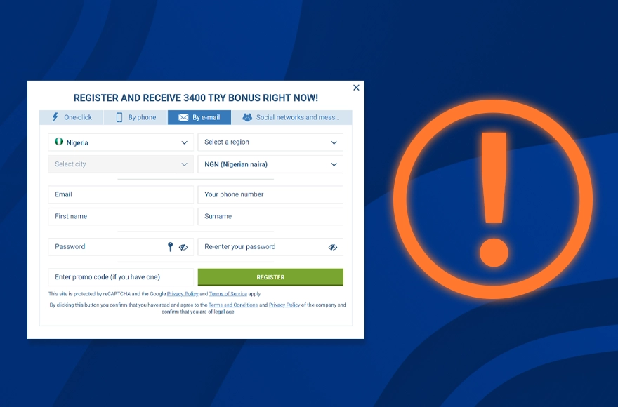 1XBet Potential Troubles While Registering